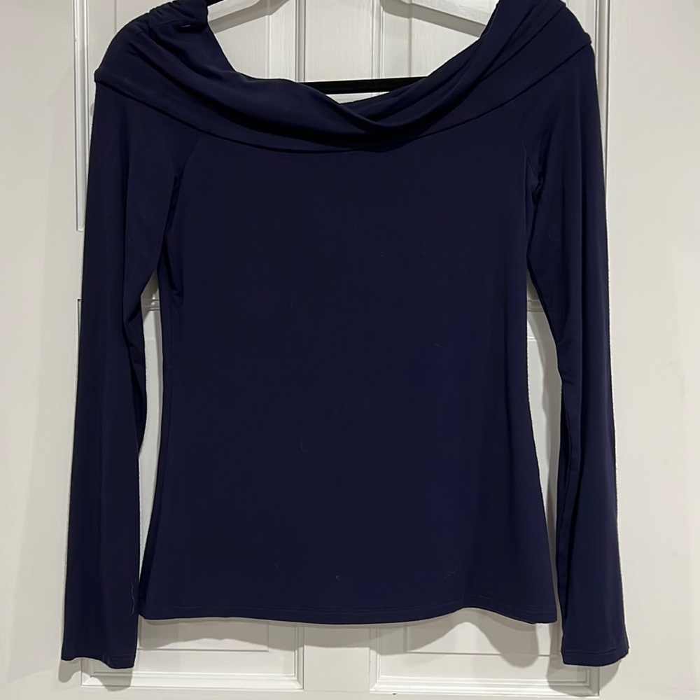 Banana Republic Factory XS navy blue off-the-shoulder top